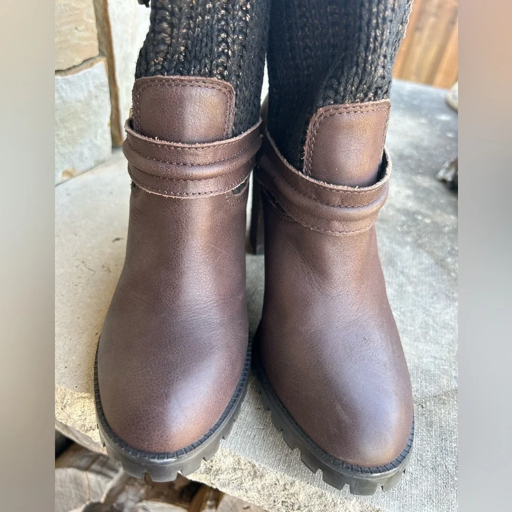 Chinese Laundry Layla‎ women’s metallic ankle two toned brown boots Sz-8.5 H